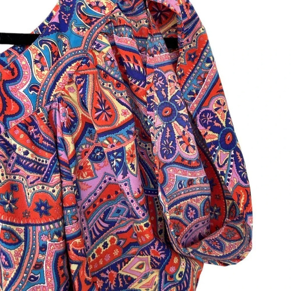 Angie Women's Colorful Paisley Off The Shoulder Cut Out Mini Dress Size Medium - Picture 5 of 9